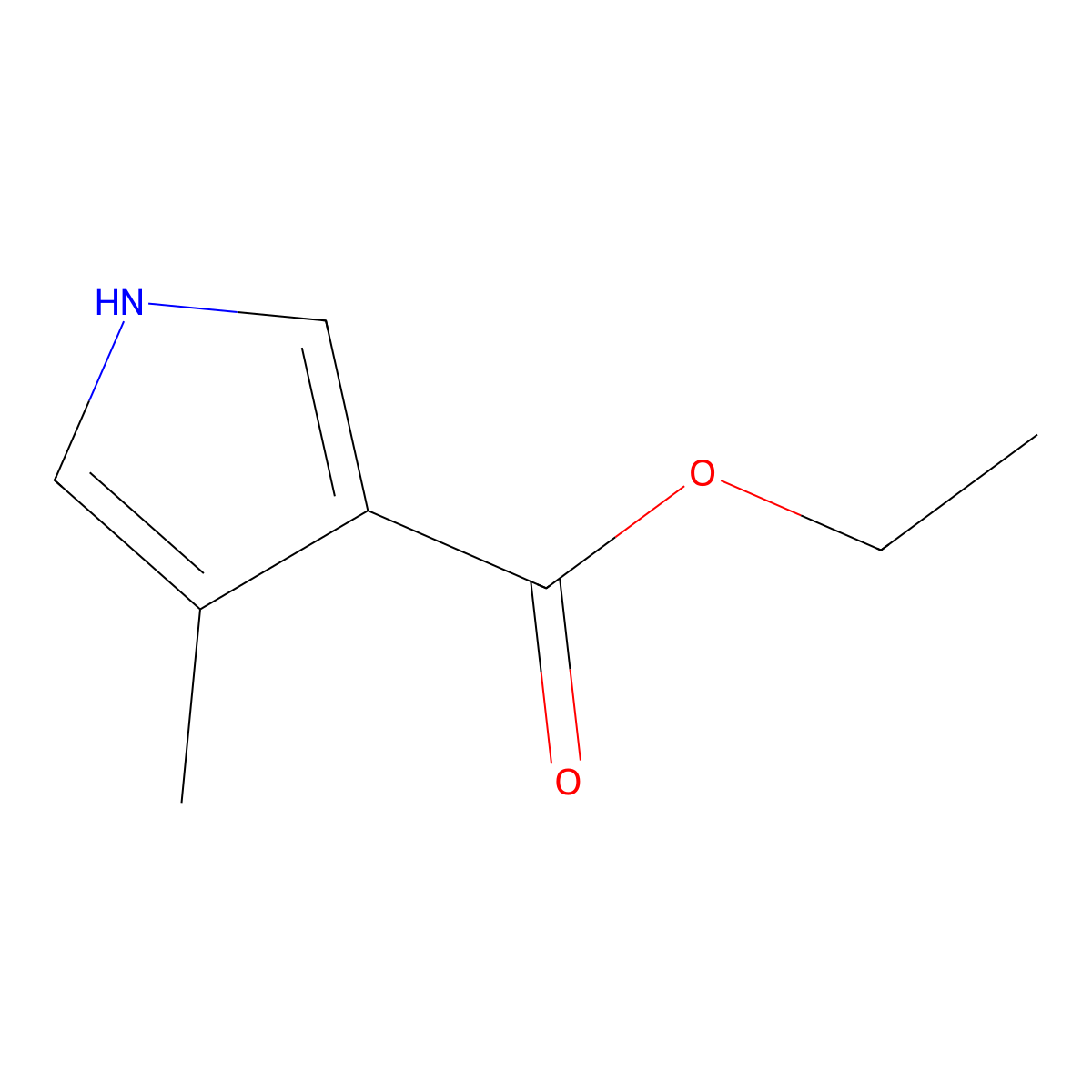 Ethyl 4-methyl-1h-pyrrole-3-carboxylate molecular structure, CAS 2199-49-7