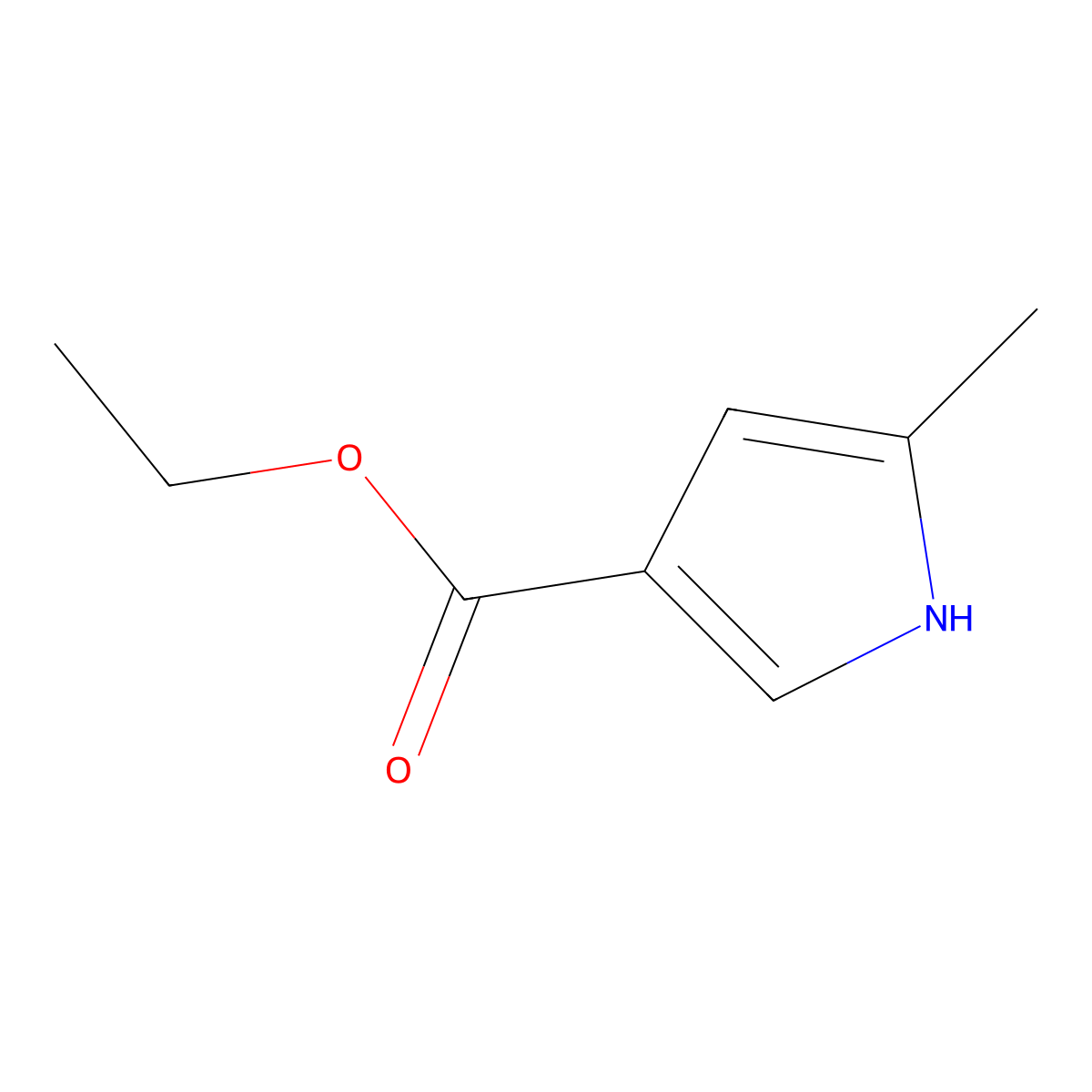 Ethyl 5-methyl-1H-pyrrole-3-carboxylate molecular structure, CAS 2199-50-0