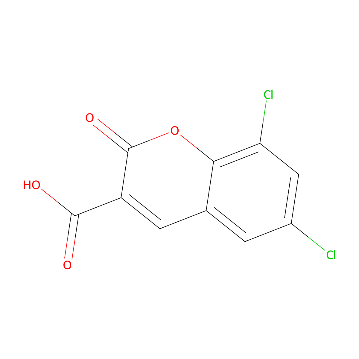 6,8-Dichloro-2-oxo-2H-chromene-3-carboxylic acid molecular structure, CAS 2199-86-2