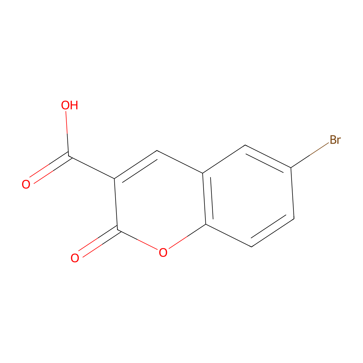 6-bromo-2-oxo-2H-chromene-3-carboxylic acid molecular structure, CAS 2199-87-3