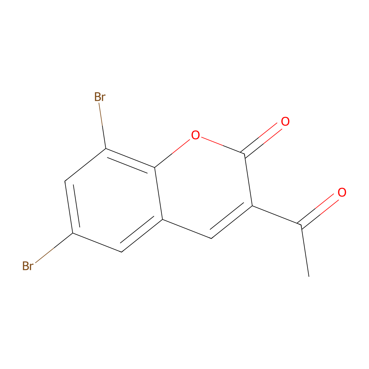 3-acetyl-6,8-dibromo-2H-chromen-2-one molecular structure, CAS 2199-92-0