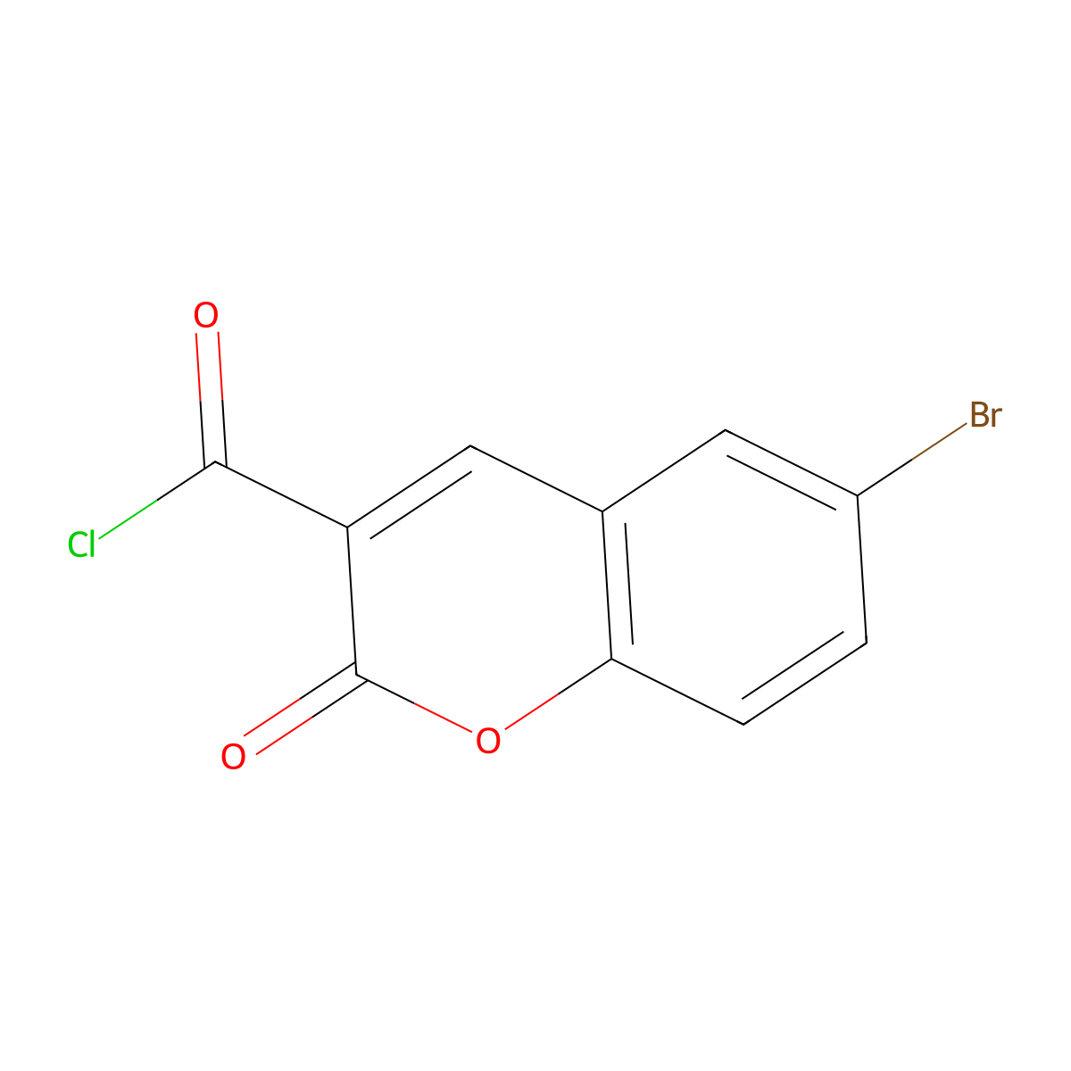 6-Bromo-2-oxo-2H-chromene-3-carbonyl chloride molecular structure, CAS 2199-94-2