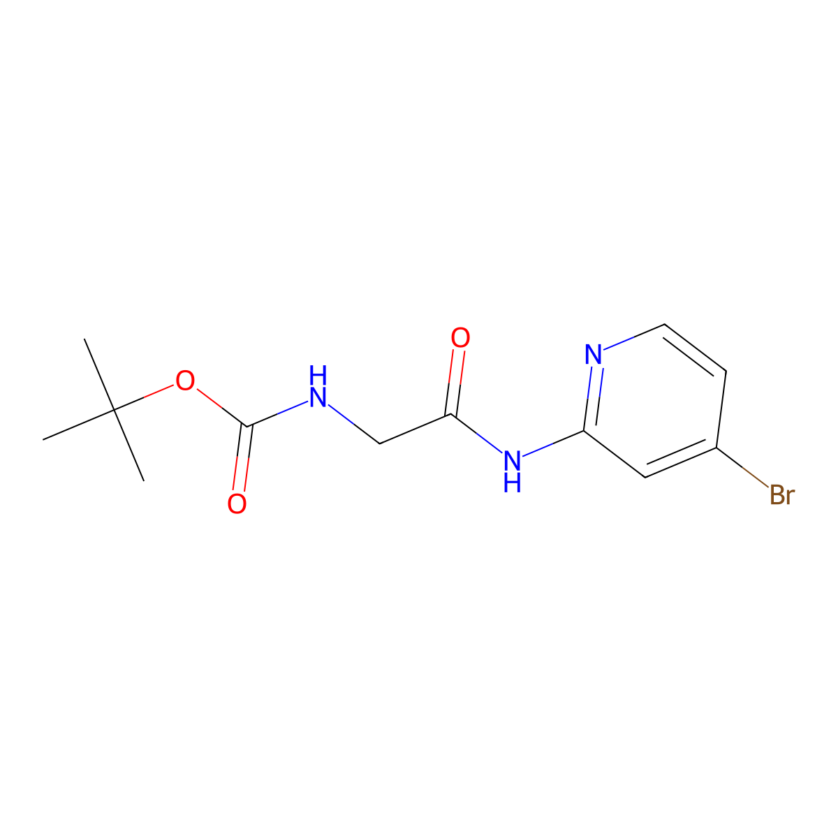 tert-butylN-{[(4-bromopyridin-2-yl)carbamoyl]methyl}carbamate molecular structure, CAS 2199007-37-7