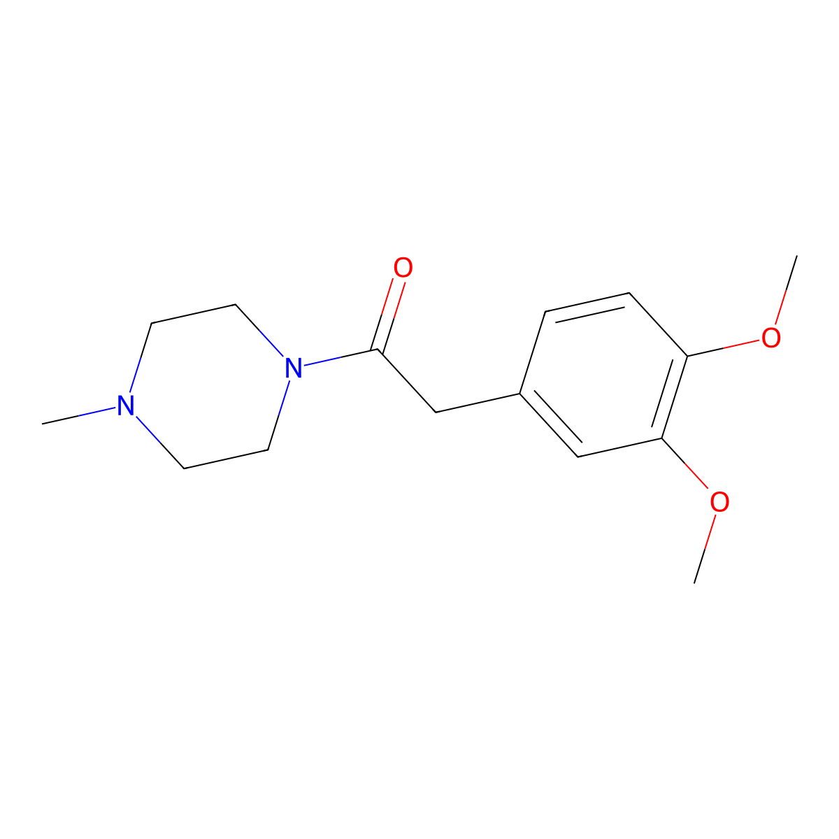 2-(3,4-Dimethoxyphenyl)-1-(4-methylpiperazin-1-yl)ethanone molecular structure, CAS 219901-25-4