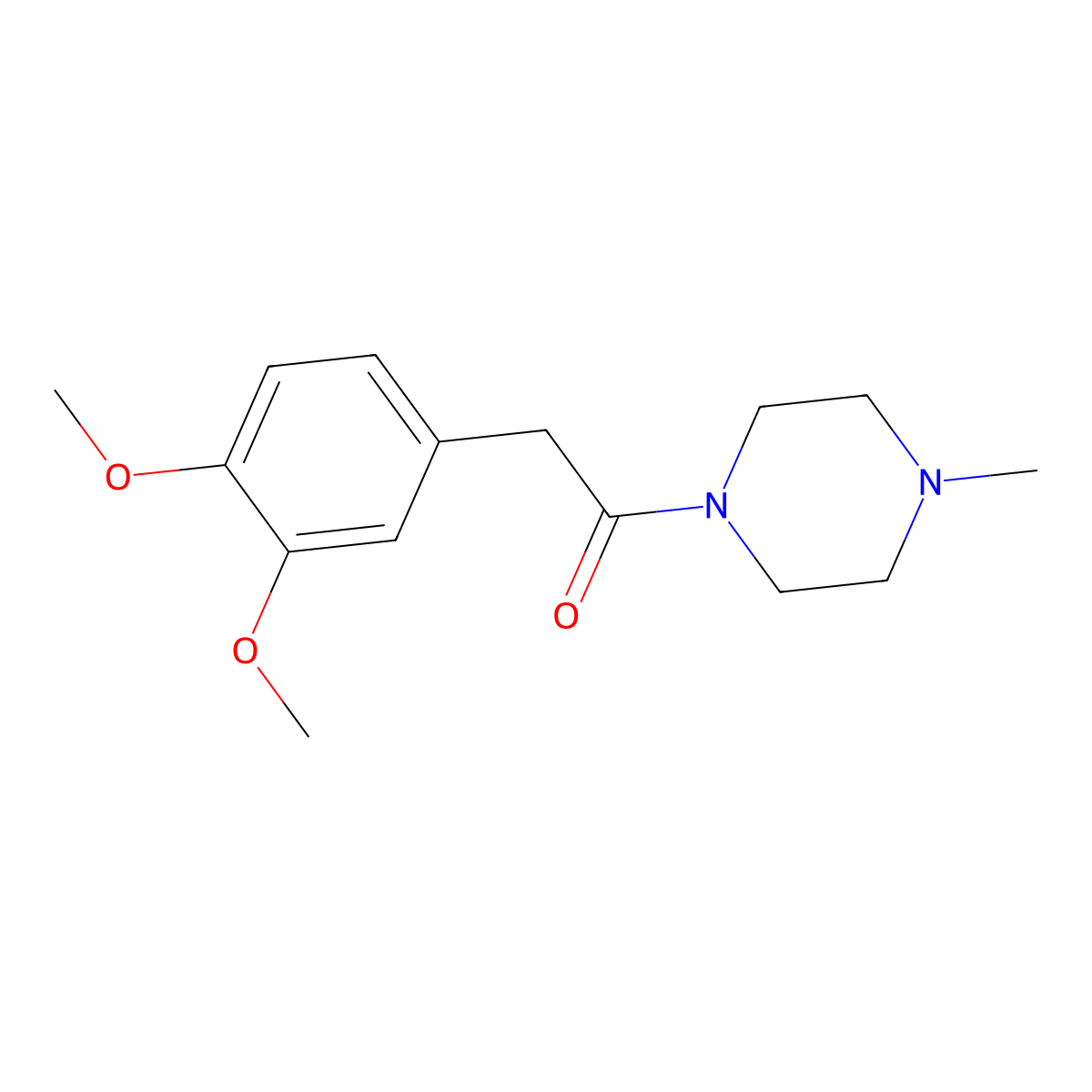 2-(3,4-Dimethoxyphenyl)-1-(4-methylpiperazin-1-yl)ethanone molecular structure, CAS 219901-25-4