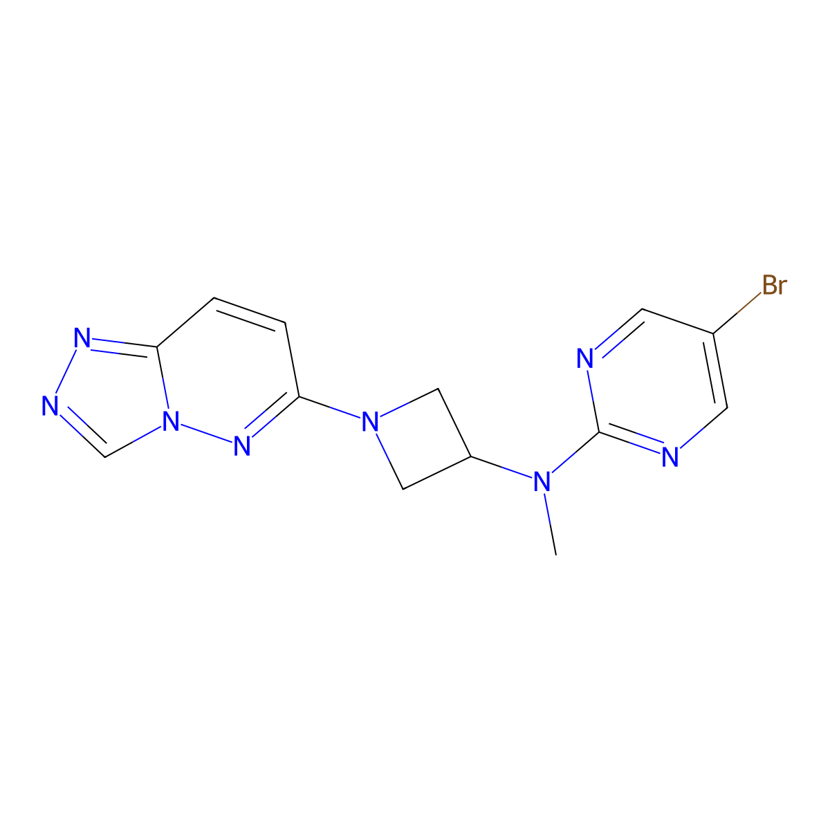 5-bromo-N-methyl-N-(1-{[1,2,4]triazolo[4,3-b]pyridazin-6-yl}azetidin-3-yl)pyrimidin-2-amine molecular structure, CAS 2199014-44-1