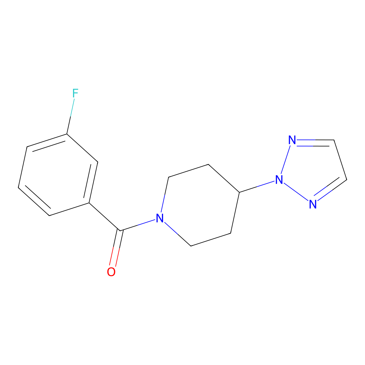 (4-(2H-1,2,3-triazol-2-yl)piperidin-1-yl)(3-fluorophenyl)methanone molecular structure, CAS 2199014-82-7