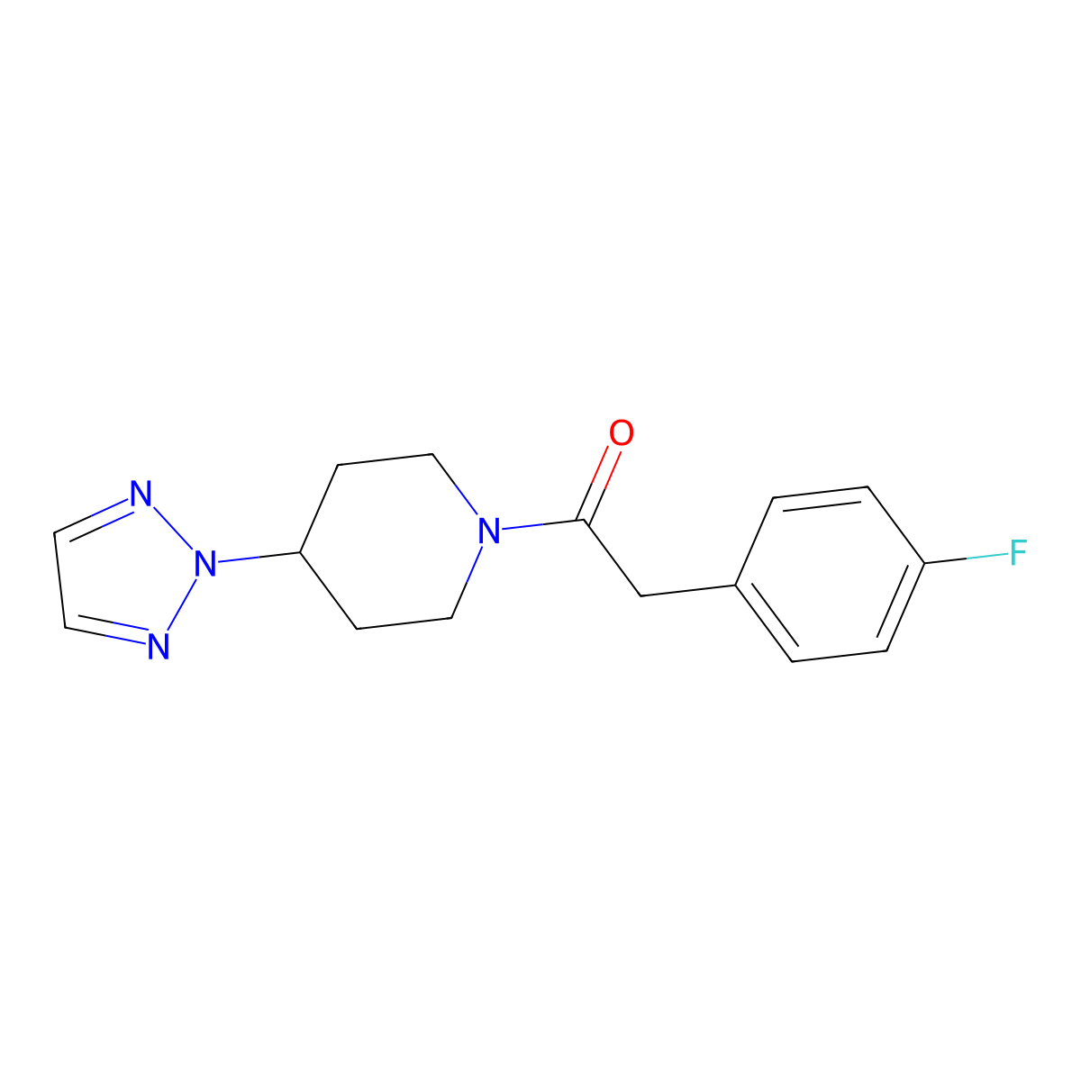1-(4-(2H-1,2,3-triazol-2-yl)piperidin-1-yl)-2-(4-fluorophenyl)ethanone molecular structure, CAS 2199016-24-3