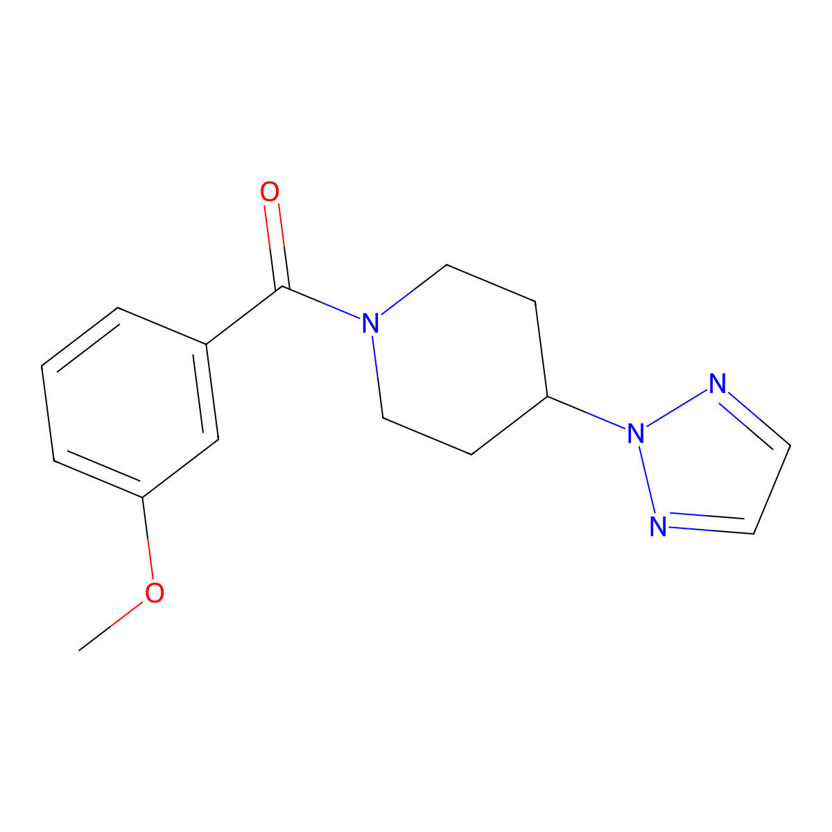 (4-(2H-1,2,3-triazol-2-yl)piperidin-1-yl)(3-methoxyphenyl)methanone molecular structure, CAS 2199016-26-5