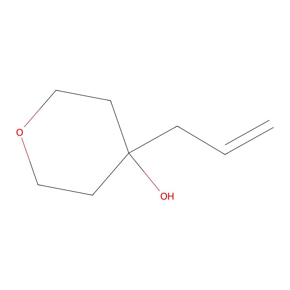 4-(Prop-2-en-1-yl)oxan-4-ol molecular structure, CAS 219903-85-2