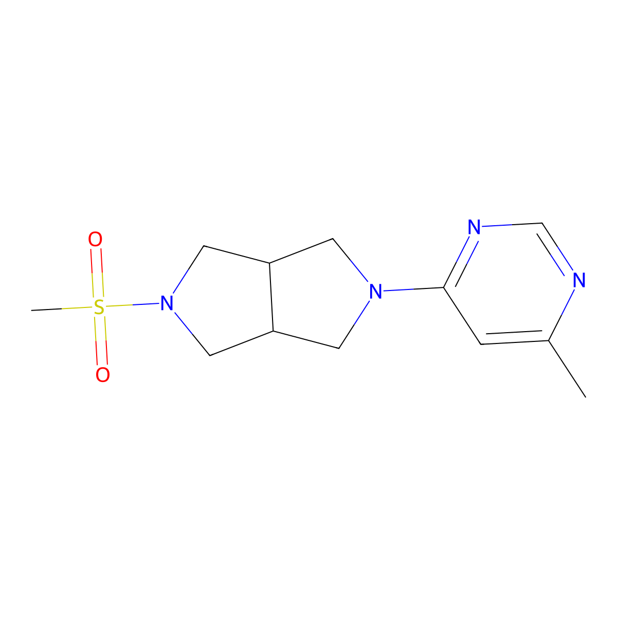 4-{5-Methanesulfonyl-octahydropyrrolo[3,4-c]pyrrol-2-yl}-6-methylpyrimidine molecular structure, CAS 2199034-69-8
