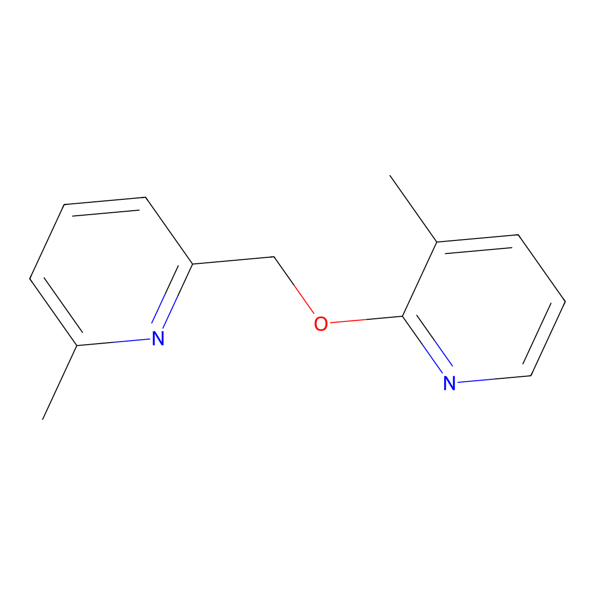 2-Methyl-6-{[(3-methylpyridin-2-yl)oxy]methyl}pyridine molecular structure, CAS 2199035-67-9