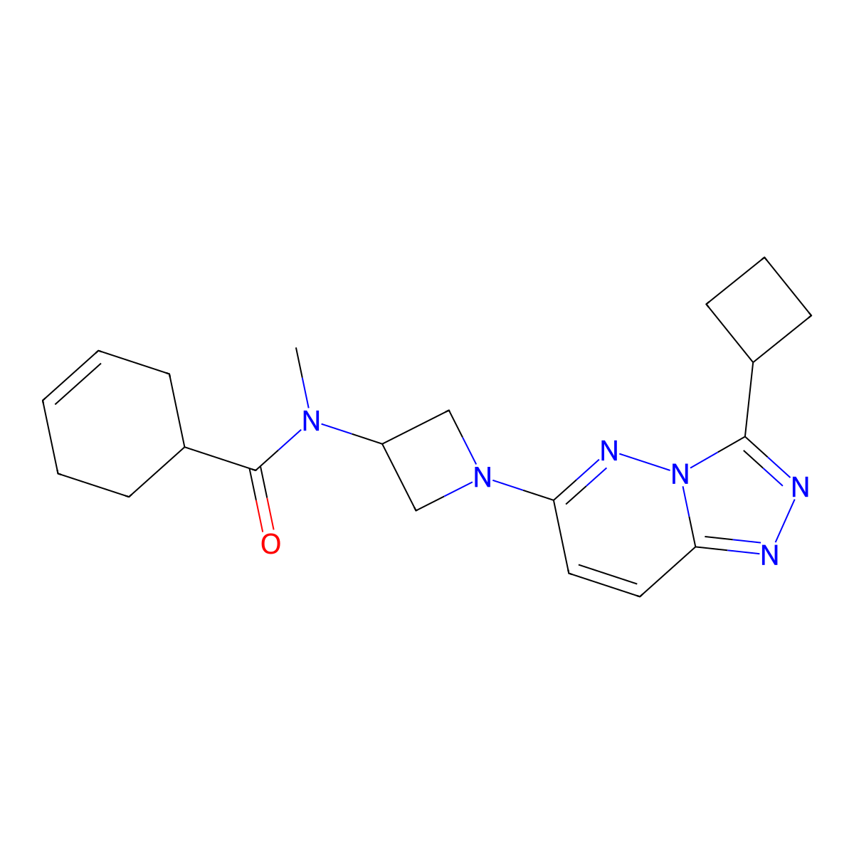 N-(1-{3-cyclobutyl-[1,2,4]triazolo[4,3-b]pyridazin-6-yl}azetidin-3-yl)-N-methylcyclohex-3-ene-1-carboxamide molecular structure, CAS 2199041-42-2