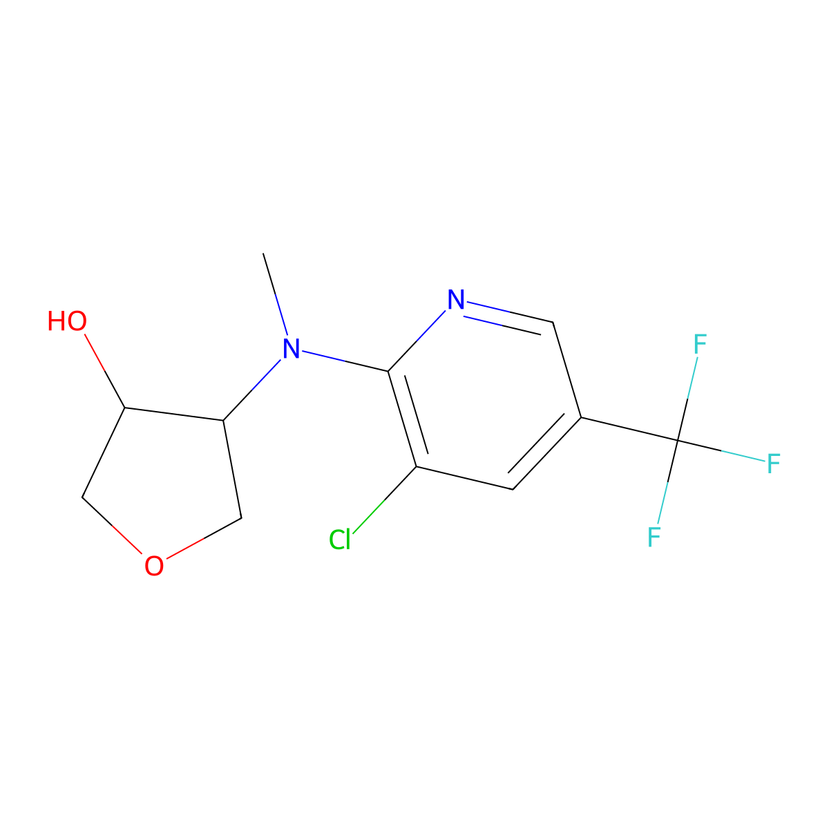 4-{[3-Chloro-5-(trifluoromethyl)pyridin-2-yl](methyl)amino}oxolan-3-ol molecular structure, CAS 2199059-95-3