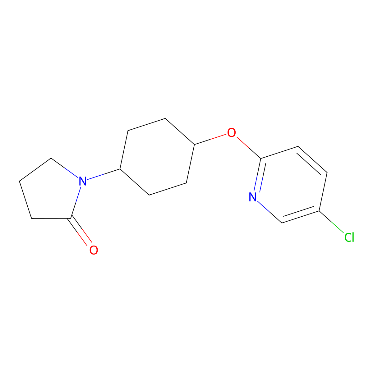 1-{4-[(5-Chloropyridin-2-yl)oxy]cyclohexyl}pyrrolidin-2-one molecular structure, CAS 2199060-06-3