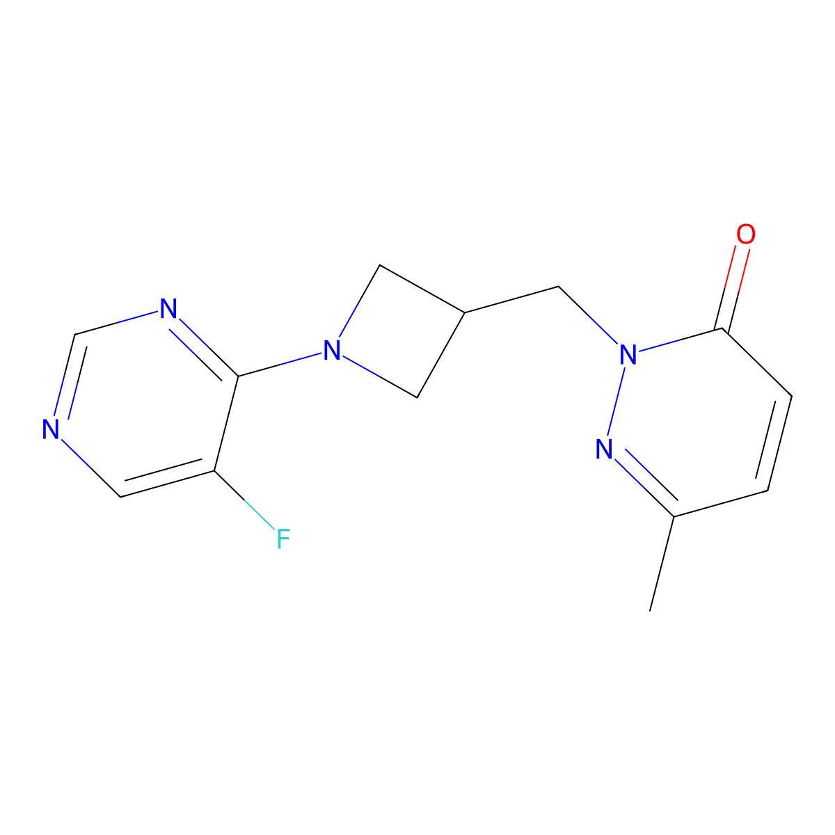 2-{[1-(5-Fluoropyrimidin-4-yl)azetidin-3-yl]methyl}-6-methyl-2,3-dihydropyridazin-3-one molecular structure, CAS 2199060-45-0