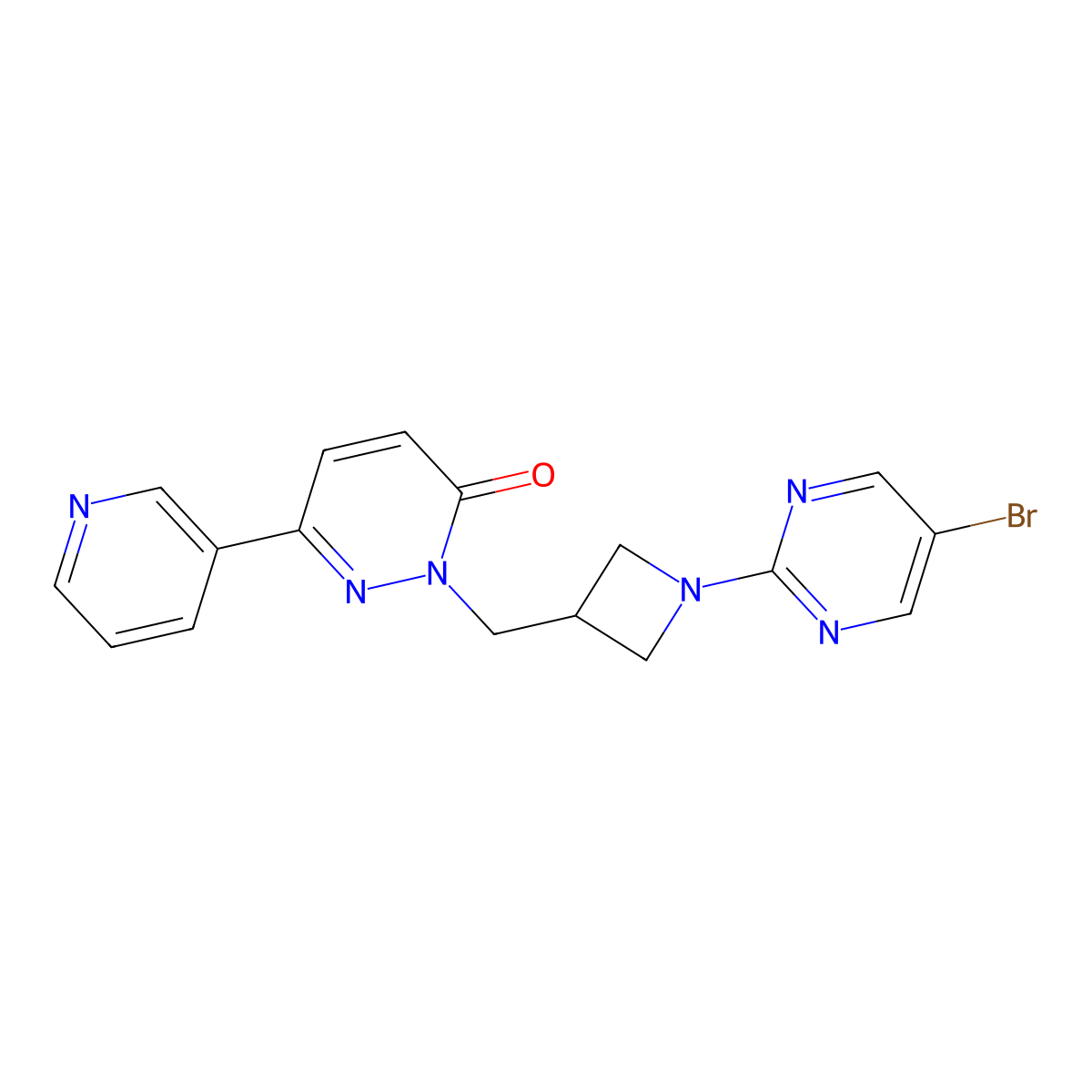 2-{[1-(5-Bromopyrimidin-2-yl)azetidin-3-yl]methyl}-6-(pyridin-3-yl)-2,3-dihydropyridazin-3-one molecular structure, CAS 2199062-57-0