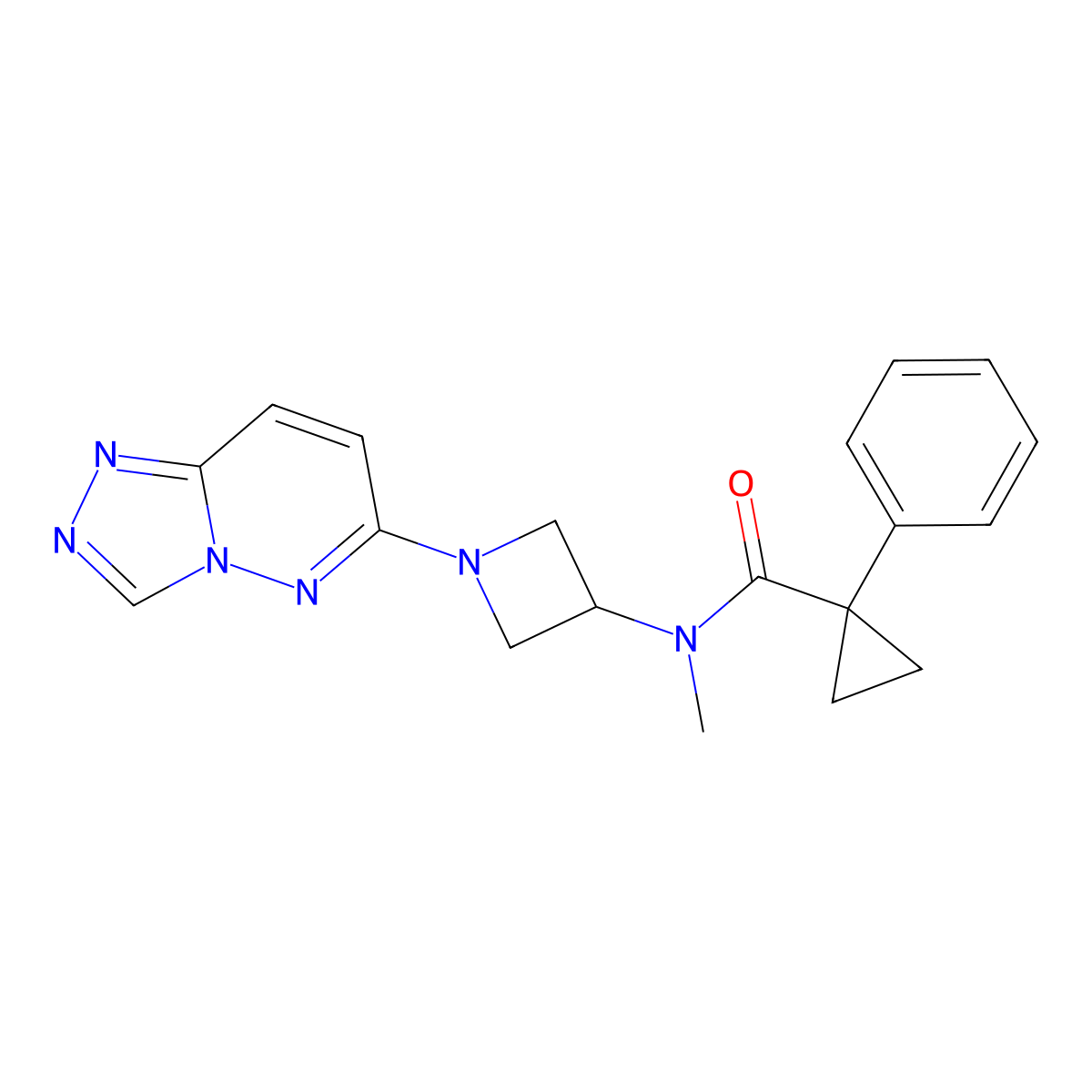 N-methyl-1-phenyl-N-(1-{[1,2,4]triazolo[4,3-b]pyridazin-6-yl}azetidin-3-yl)cyclopropane-1-carboxamide molecular structure, CAS 2199064-66-7