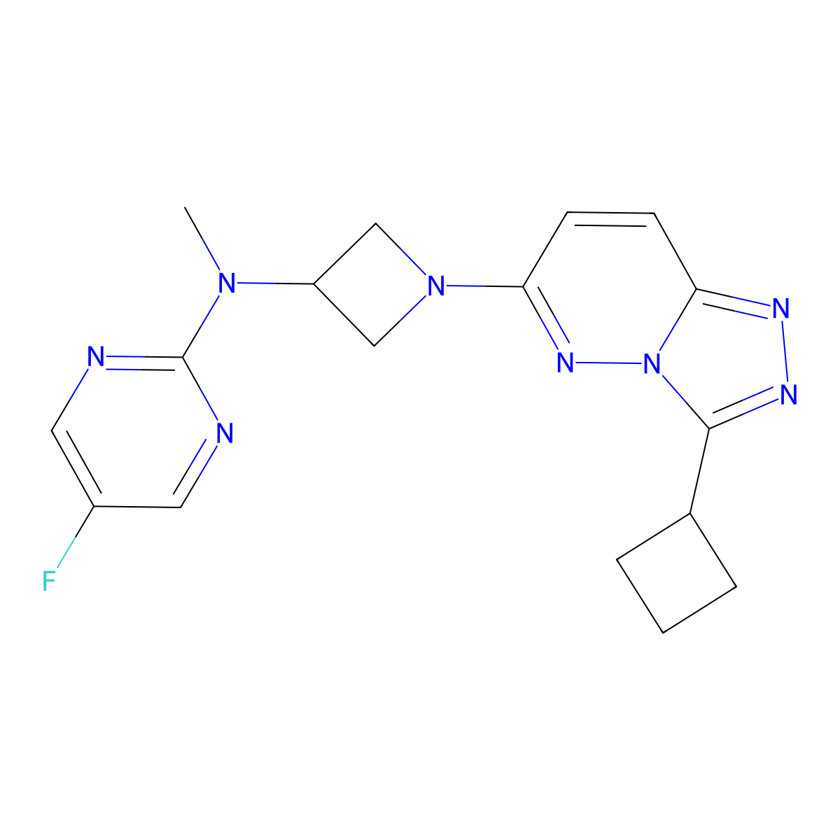 N-(1-{3-cyclobutyl-[1,2,4]triazolo[4,3-b]pyridazin-6-yl}azetidin-3-yl)-5-fluoro-N-methylpyrimidin-2-amine molecular structure, CAS 2199088-19-0