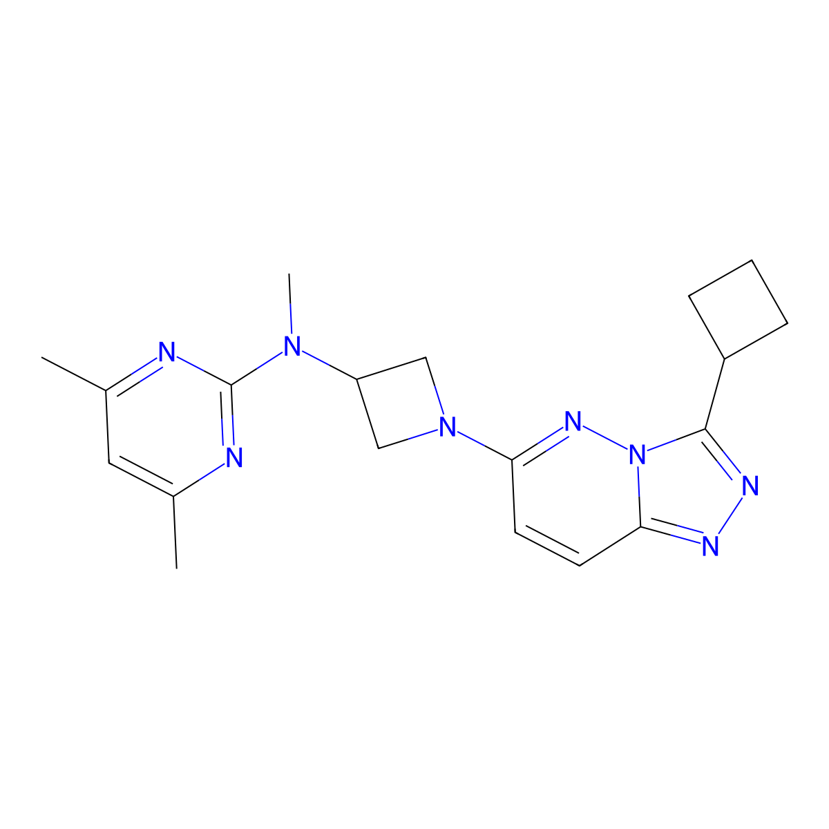 N-(1-{3-cyclobutyl-[1,2,4]triazolo[4,3-b]pyridazin-6-yl}azetidin-3-yl)-N,4,6-trimethylpyrimidin-2-amine molecular structure, CAS 2199089-45-5