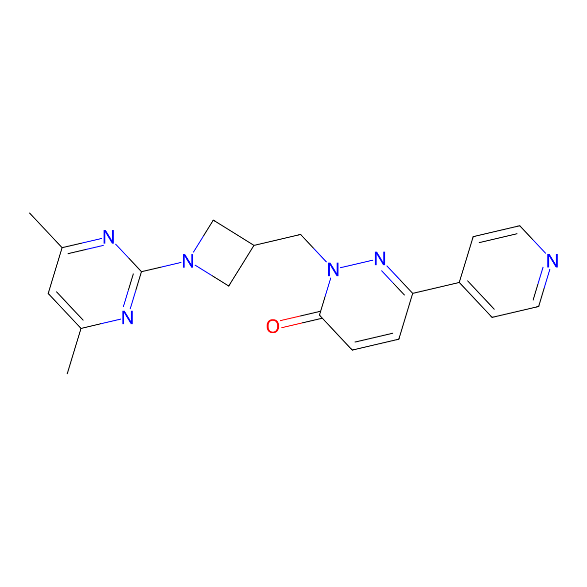 2-{[1-(4,6-Dimethylpyrimidin-2-yl)azetidin-3-yl]methyl}-6-(pyridin-4-yl)-2,3-dihydropyridazin-3-one molecular structure, CAS 2199105-56-9