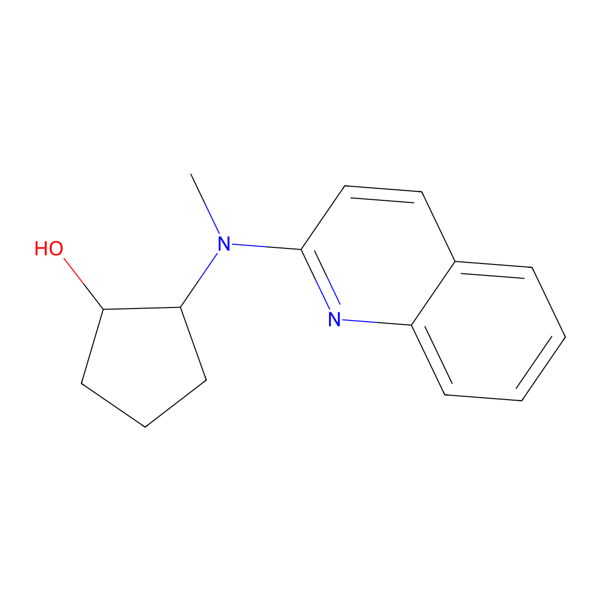 2-[Methyl(quinolin-2-yl)amino]cyclopentan-1-ol molecular structure, CAS 2199105-90-1