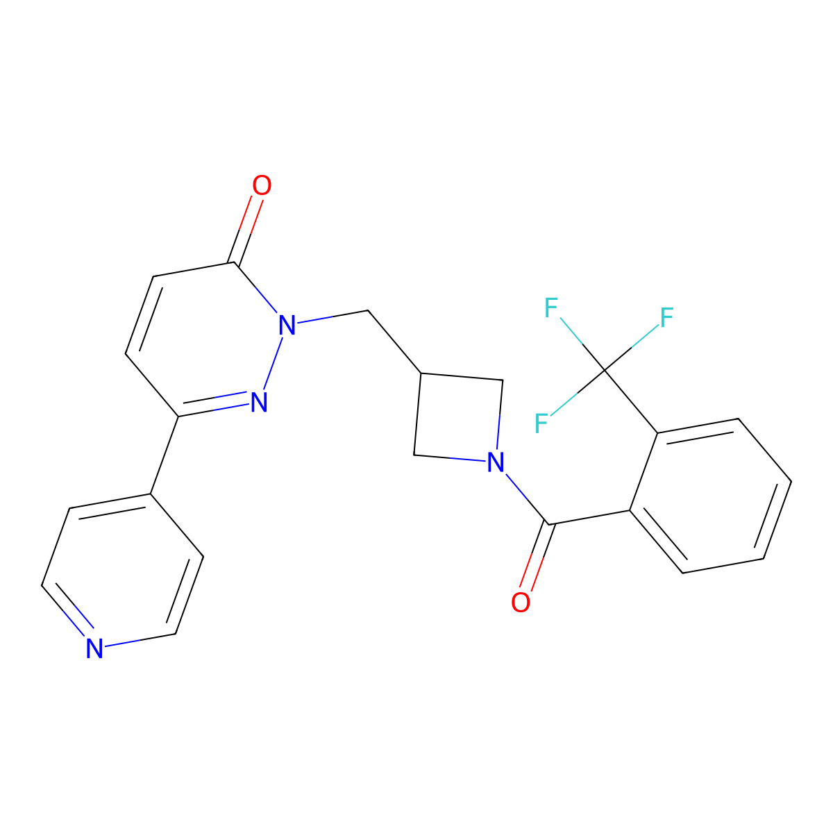 6-(Pyridin-4-yl)-2-({1-[2-(trifluoromethyl)benzoyl]azetidin-3-yl}methyl)-2,3-dihydropyridazin-3-one molecular structure, CAS 2199114-22-0