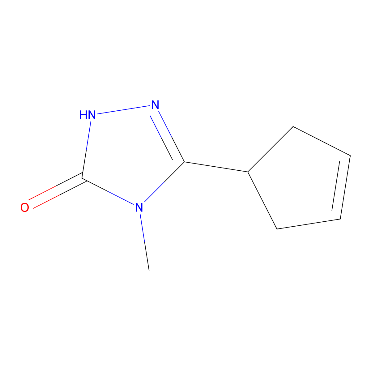 3-(cyclopent-3-en-1-yl)-4-methyl-4,5-dihydro-1H-1,2,4-triazol-5-one molecular structure, CAS 2199132-40-4