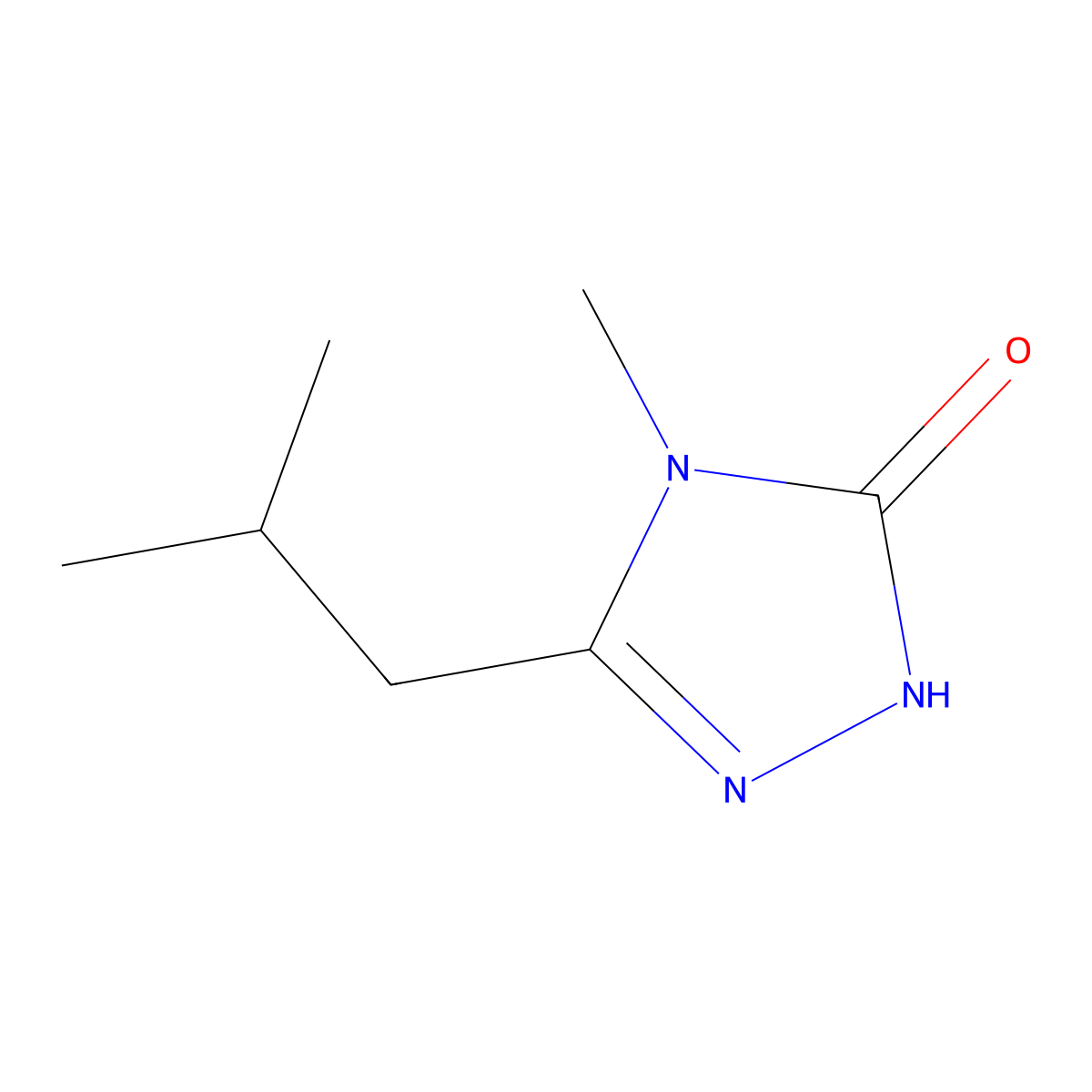 4-methyl-3-(2-methylpropyl)-4,5-dihydro-1H-1,2,4-triazol-5-one molecular structure, CAS 2199132-58-4