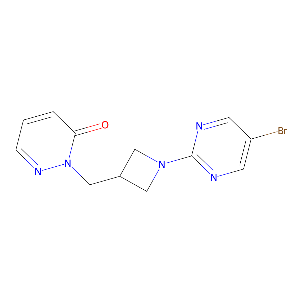 2-{[1-(5-Bromopyrimidin-2-yl)azetidin-3-yl]methyl}-2,3-dihydropyridazin-3-one molecular structure, CAS 2199132-82-4