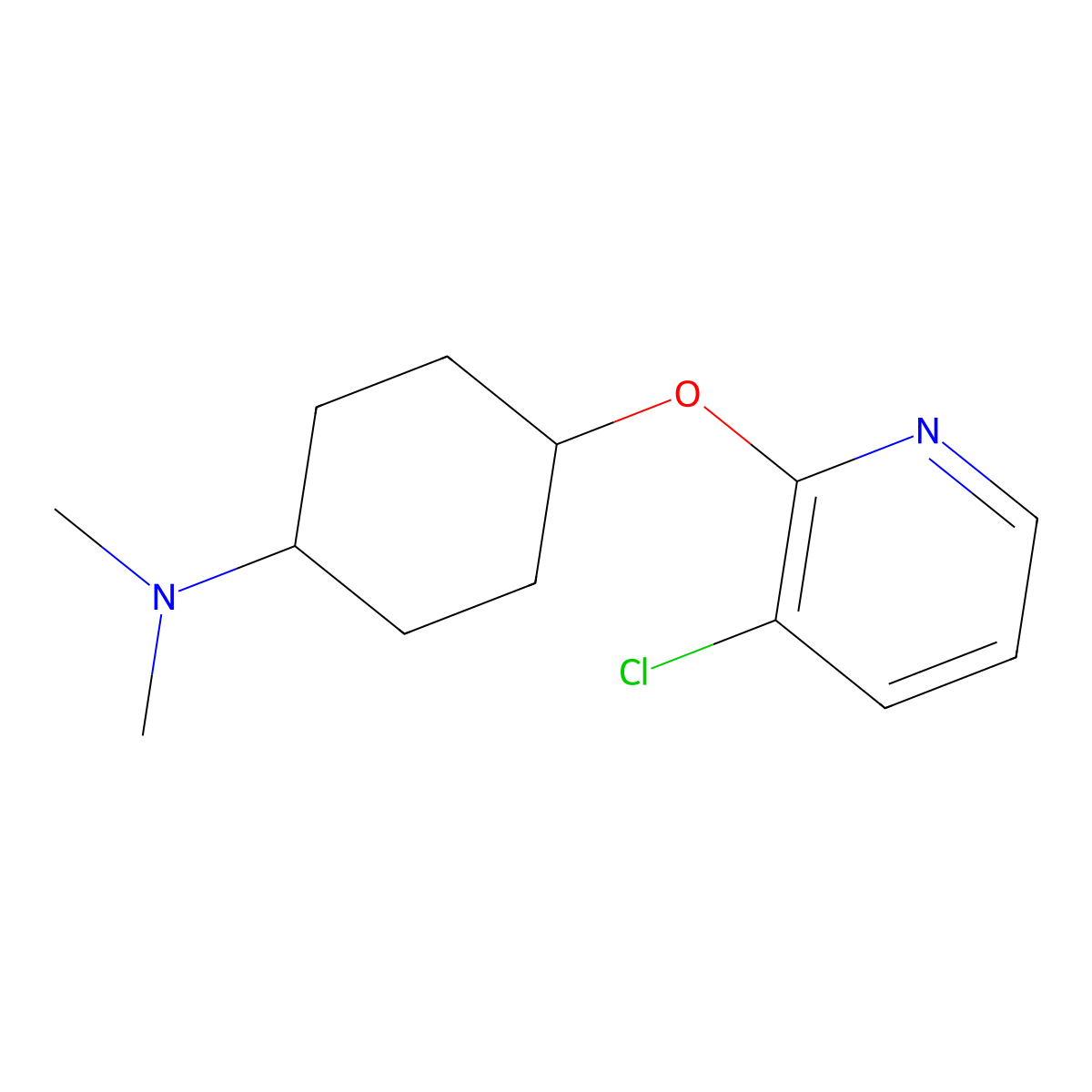 4-[(3-chloropyridin-2-yl)oxy]-N,N-dimethylcyclohexan-1-amine molecular structure, CAS 2199132-83-5