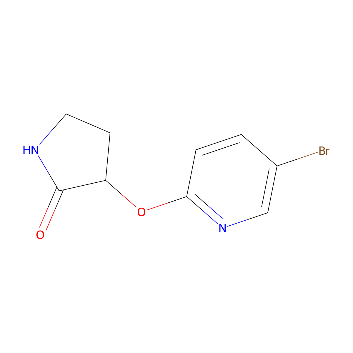3-[(5-Bromopyridin-2-yl)oxy]pyrrolidin-2-one molecular structure, CAS 2199132-86-8