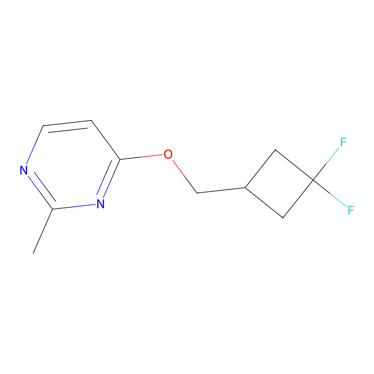 4-[(3,3-Difluorocyclobutyl)methoxy]-2-methylpyrimidine molecular structure, CAS 2199133-23-6