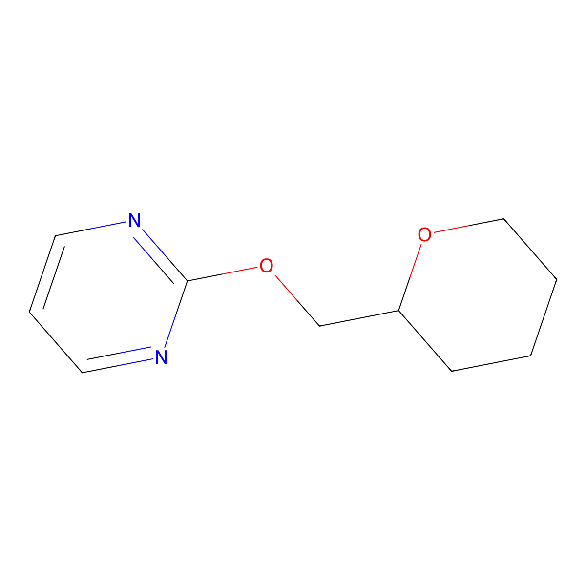 2-[(Oxan-2-yl)methoxy]pyrimidine molecular structure, CAS 2199133-43-0