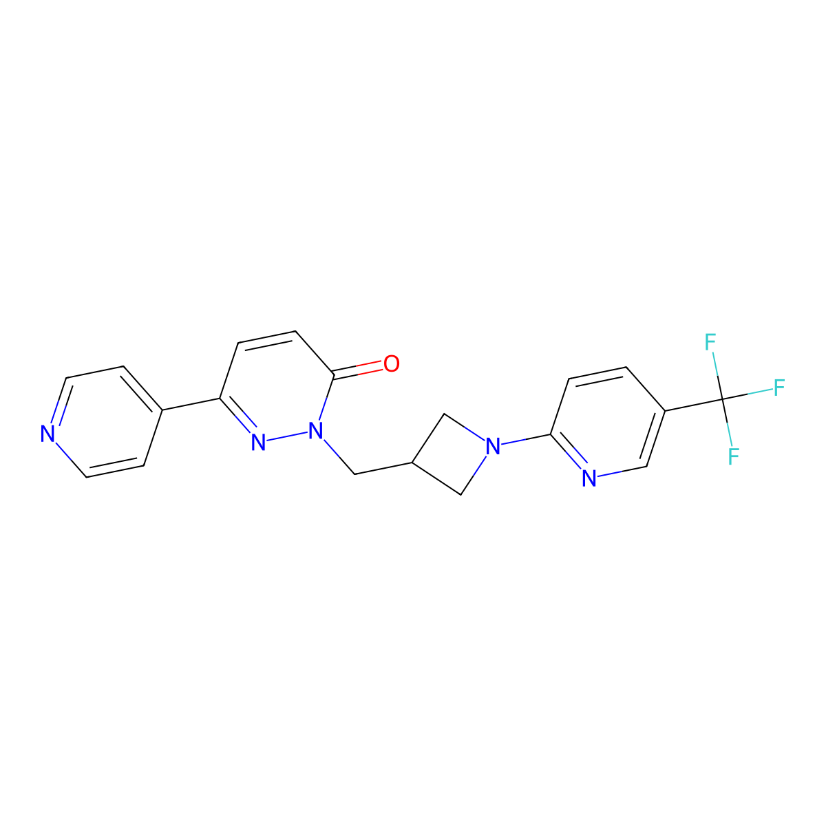6-(Pyridin-4-yl)-2-({1-[5-(trifluoromethyl)pyridin-2-yl]azetidin-3-yl}methyl)-2,3-dihydropyridazin-3-one molecular structure, CAS 2199136-37-1