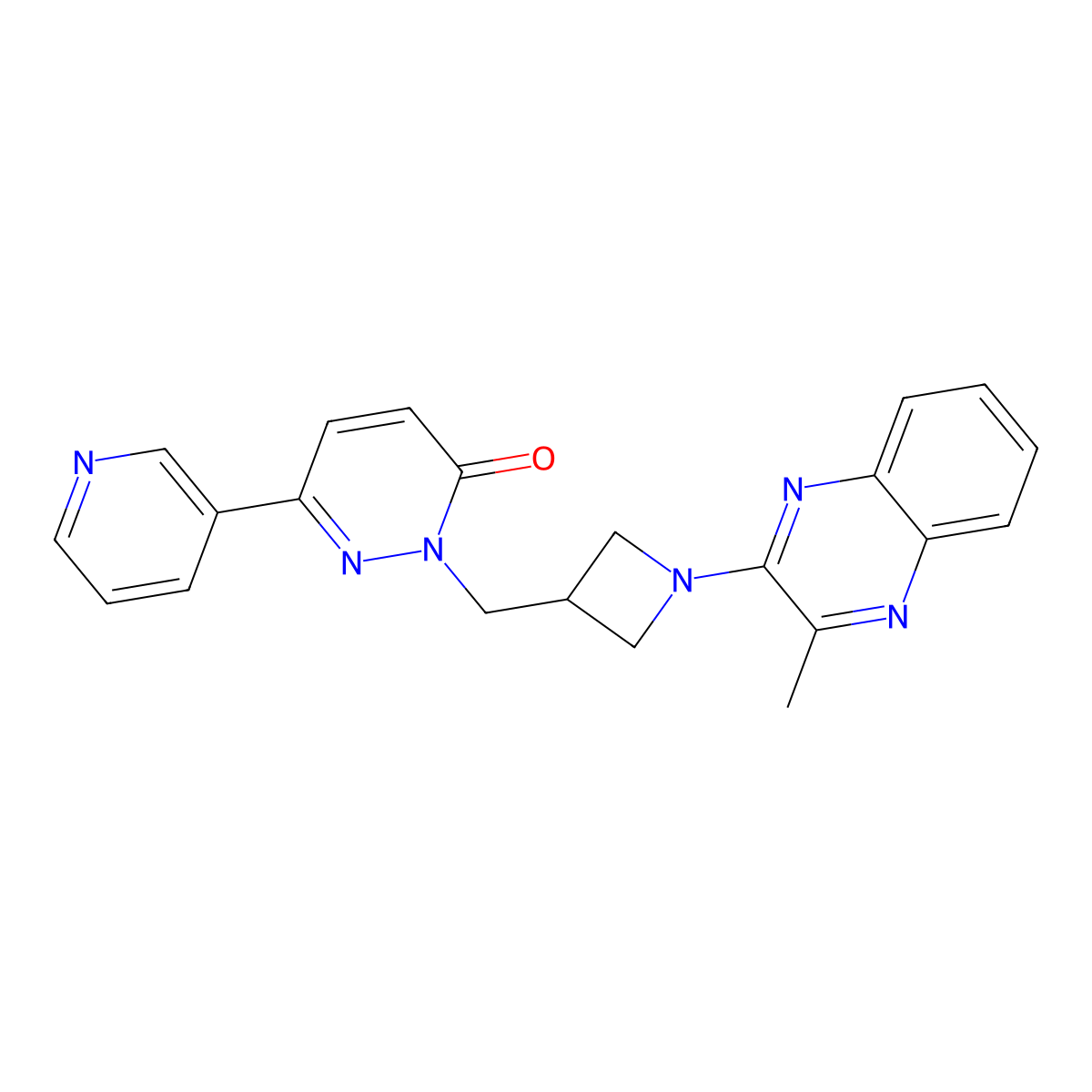 2-{[1-(3-Methylquinoxalin-2-yl)azetidin-3-yl]methyl}-6-(pyridin-3-yl)-2,3-dihydropyridazin-3-one molecular structure, CAS 2199139-06-3
