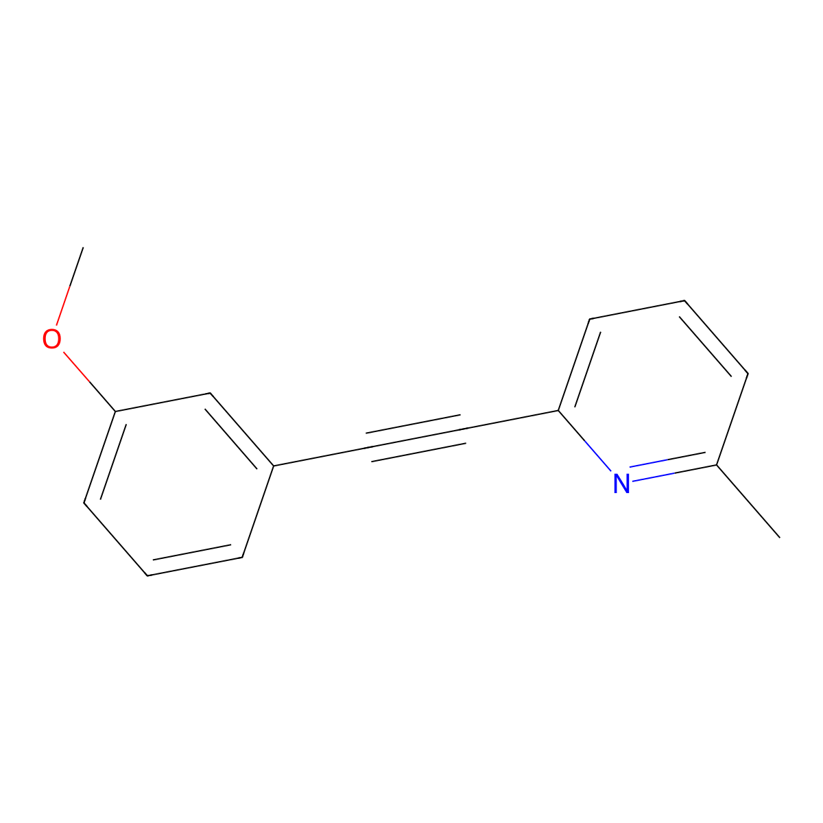 2-[2-(3-Methoxyphenyl)ethynyl]-6-methylpyridine molecular structure, CAS 219914-59-7