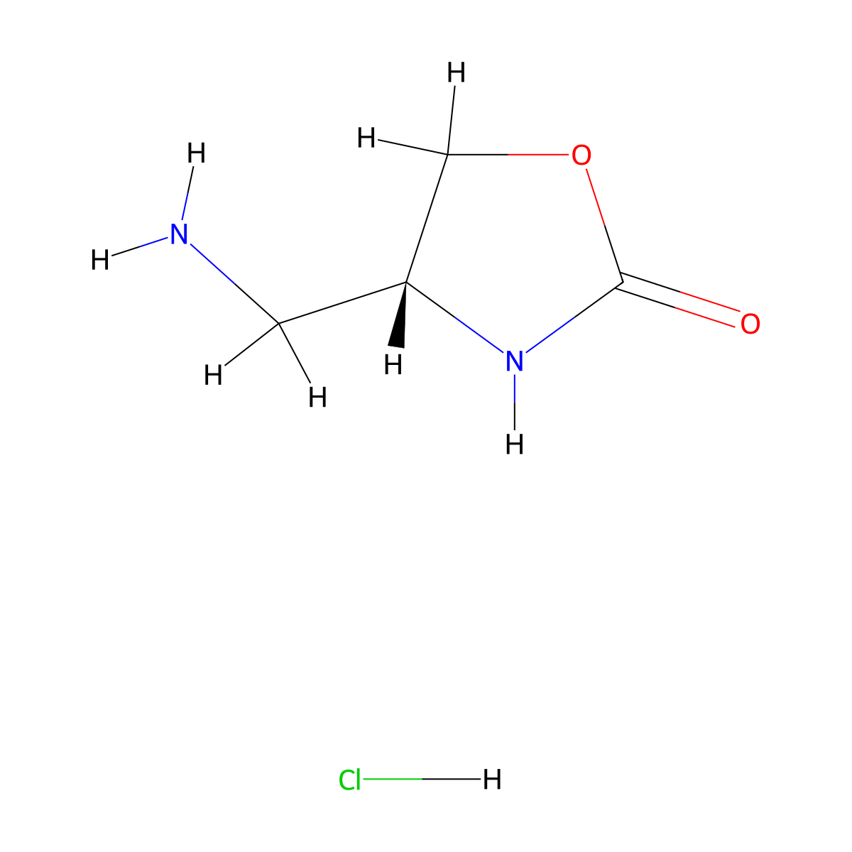 (4R)-4-(aminomethyl)-1,3-oxazolidin-2-one hydrochloride molecular structure, CAS 2199141-17-6