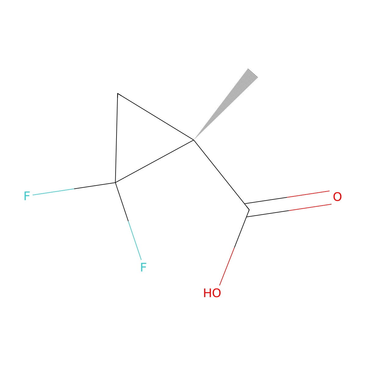 (1S)-2,2-difluoro-1-methyl-cyclopropanecarboxylic acid molecular structure, CAS 2199141-29-0