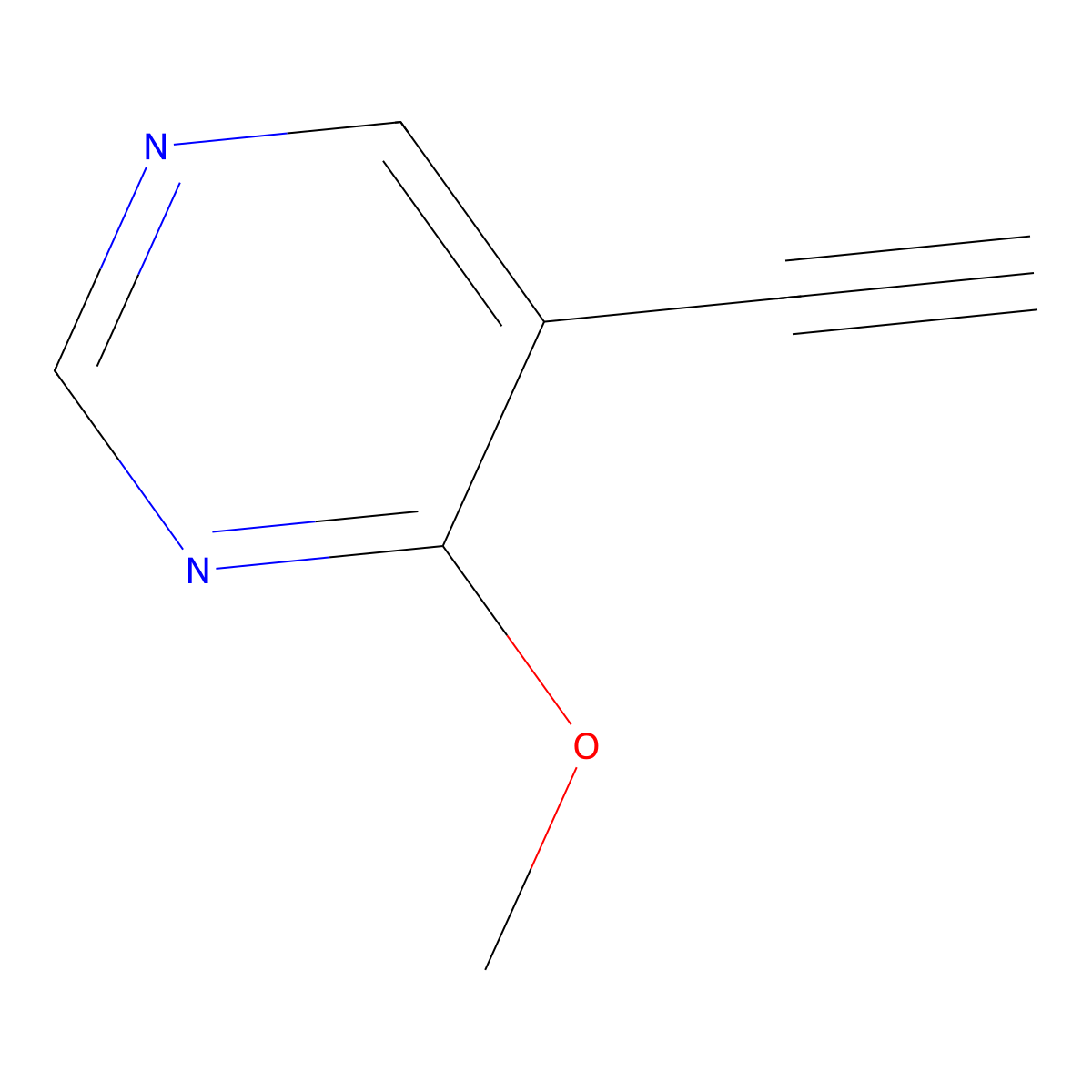 5-Ethynyl-4-methoxypyrimidine molecular structure, CAS 219915-20-5