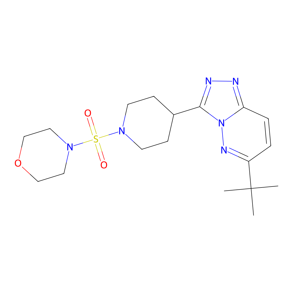 4-[(4-{6-Tert-butyl-[1,2,4]triazolo[4,3-b]pyridazin-3-yl}piperidin-1-yl)sulfonyl]morpholine molecular structure, CAS 2199161-85-6
