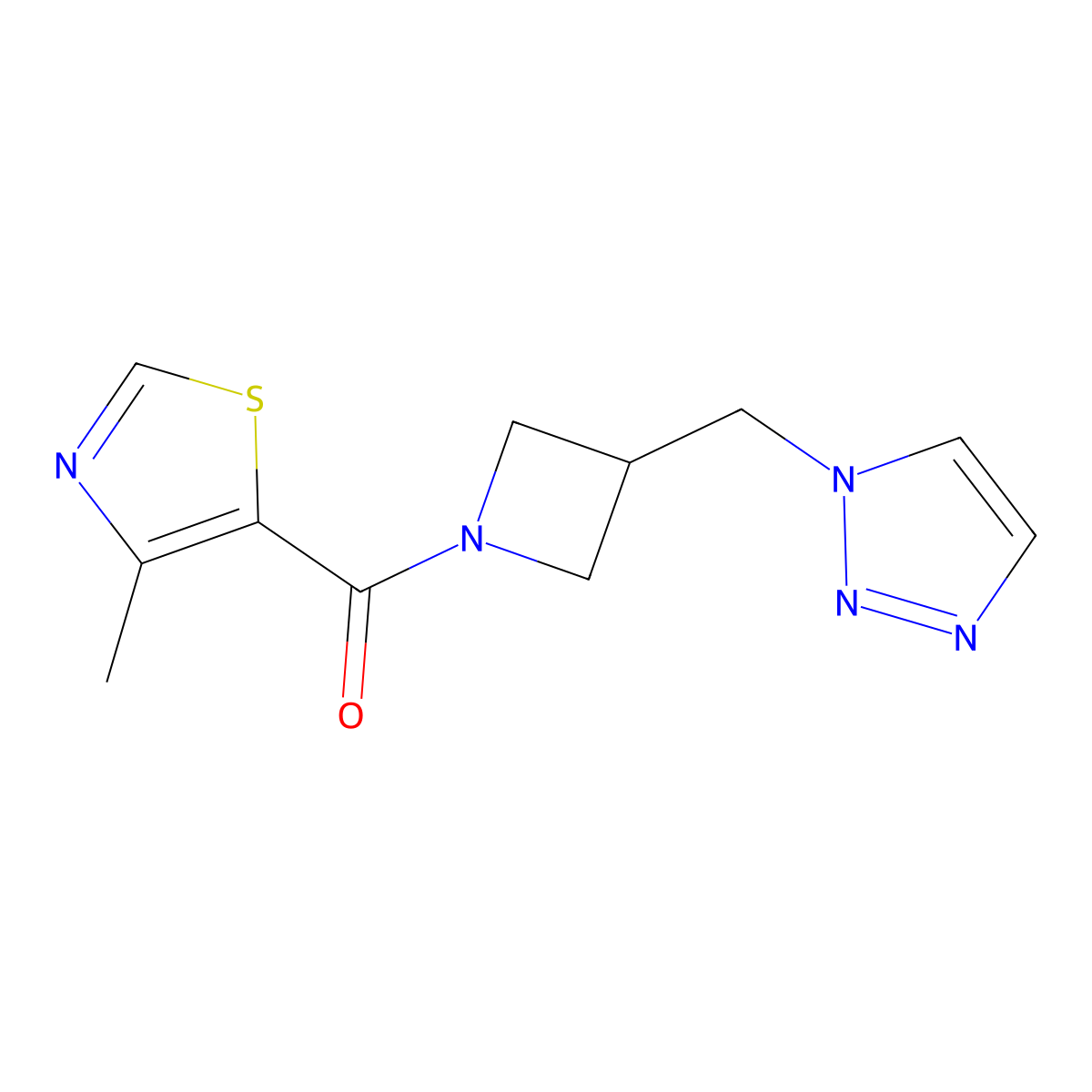 1-{[1-(4-methyl-1,3-thiazole-5-carbonyl)azetidin-3-yl]methyl}-1H-1,2,3-triazole molecular structure, CAS 2199181-50-3