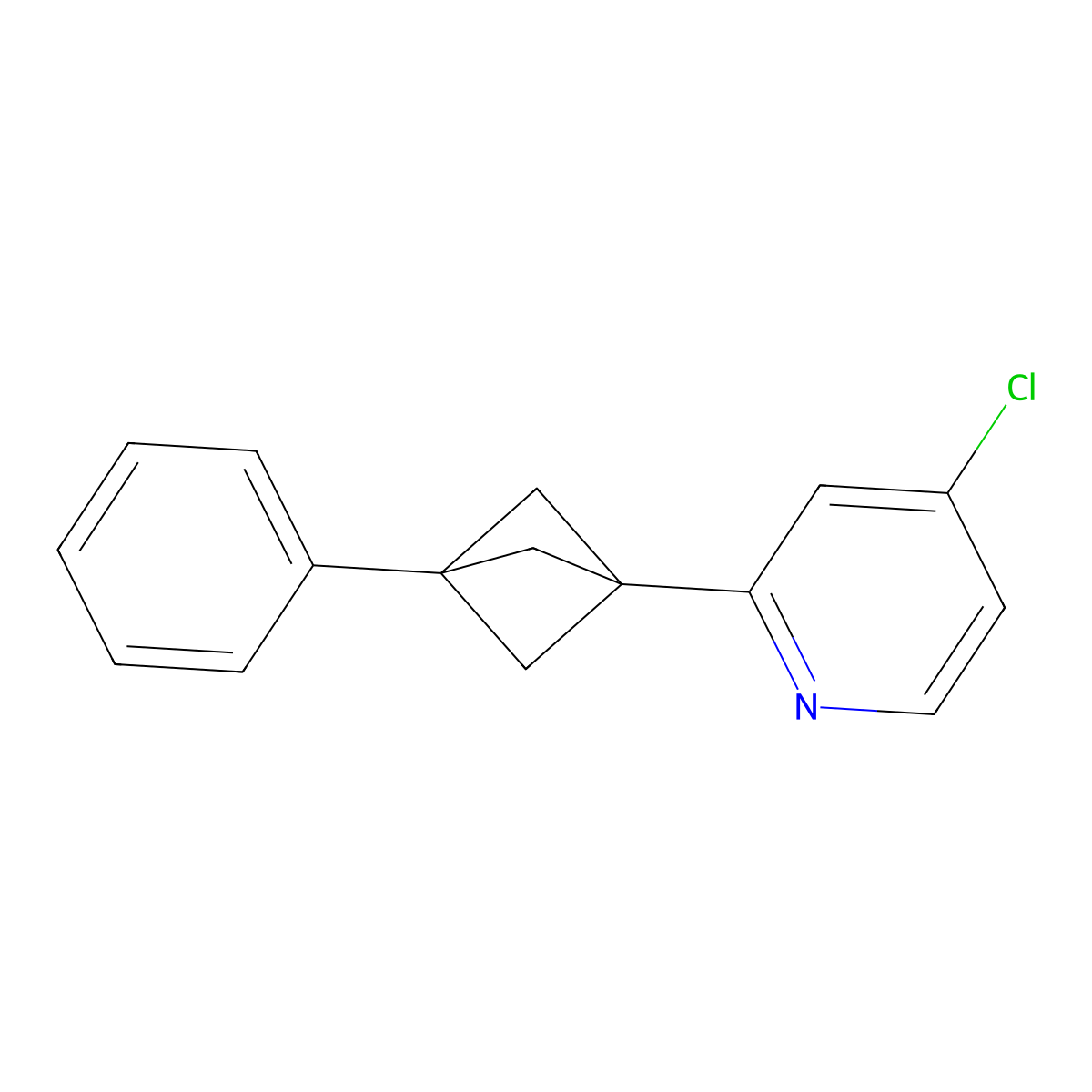 4-Chloro-2-(3-phenylbicyclo[1.1.1]pentan-1-yl)pyridine molecular structure, CAS 2199182-73-3