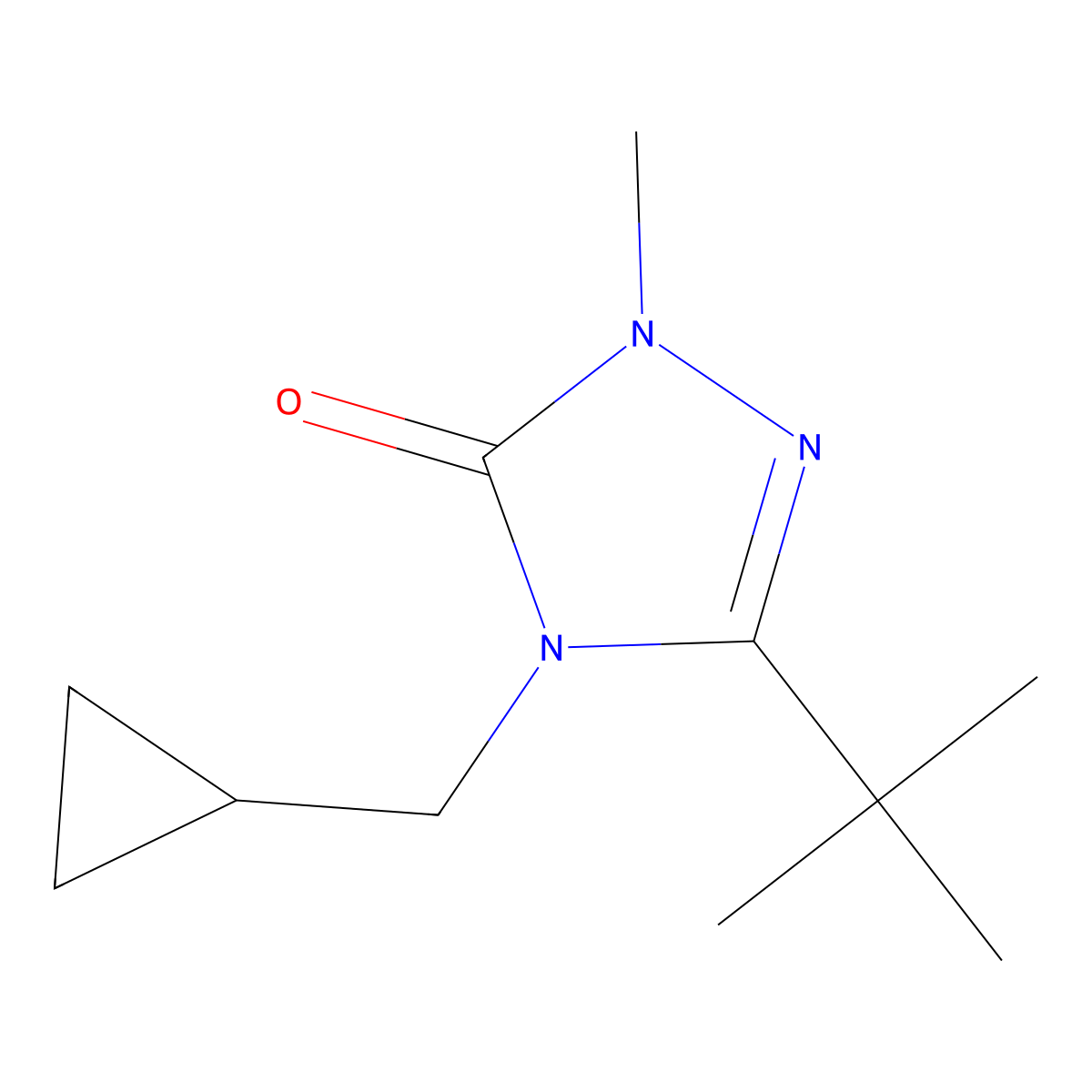 3-tert-butyl-4-(cyclopropylmethyl)-1-methyl-4,5-dihydro-1H-1,2,4-triazol-5-one molecular structure, CAS 2199207-73-1