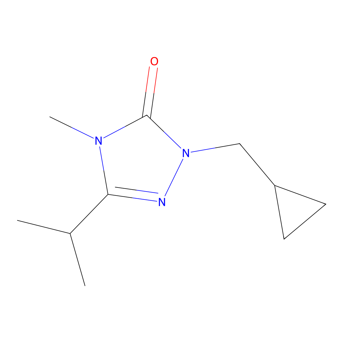 1-(cyclopropylmethyl)-4-methyl-3-(propan-2-yl)-4,5-dihydro-1H-1,2,4-triazol-5-one molecular structure, CAS 2199208-04-1