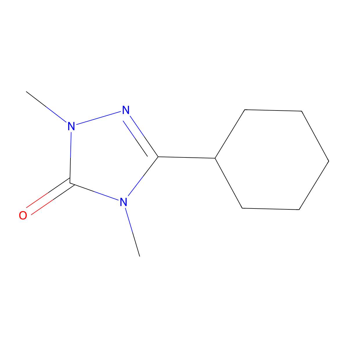 3-cyclohexyl-1,4-dimethyl-4,5-dihydro-1H-1,2,4-triazol-5-one molecular structure, CAS 2199208-05-2