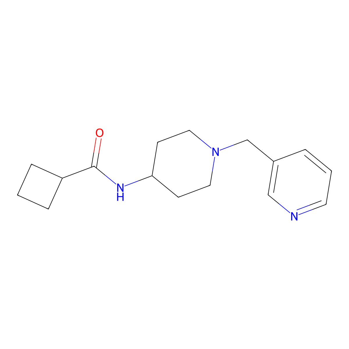 N-(1-(pyridin-3-ylmethyl)piperidin-4-yl)cyclobutanecarboxamide molecular structure, CAS 2199208-91-6