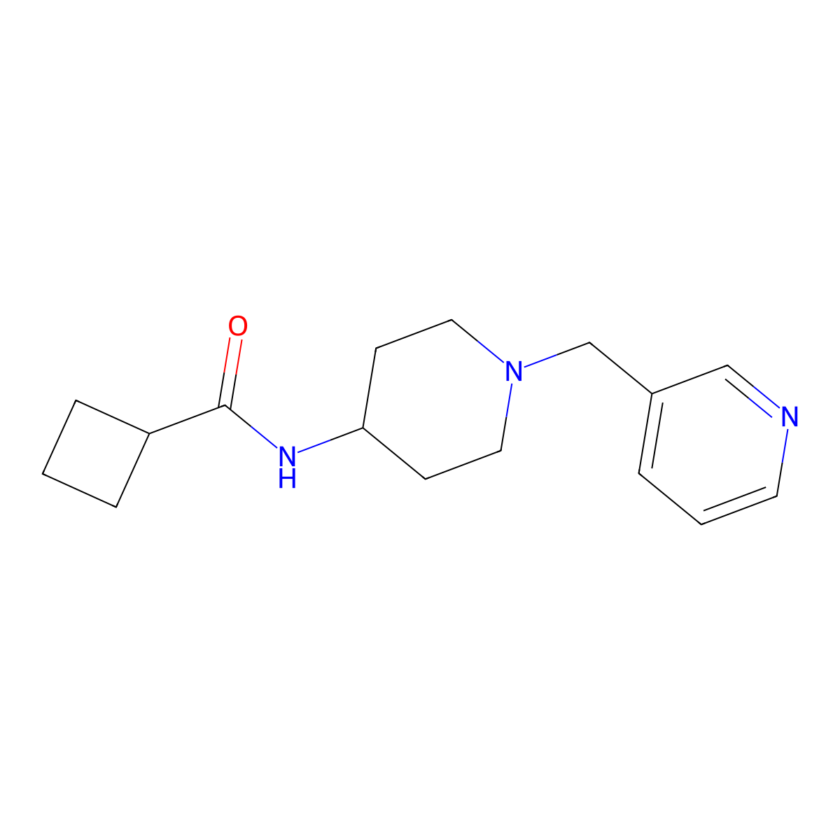 N-(1-(pyridin-3-ylmethyl)piperidin-4-yl)cyclobutanecarboxamide molecular structure, CAS 2199208-91-6