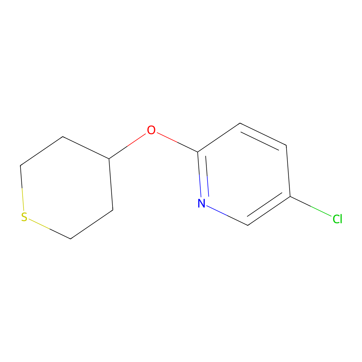 5-Chloro-2-(thian-4-yloxy)pyridine molecular structure, CAS 2199209-19-1
