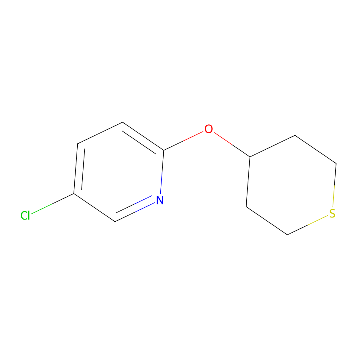 5-Chloro-2-(thian-4-yloxy)pyridine molecular structure, CAS 2199209-19-1